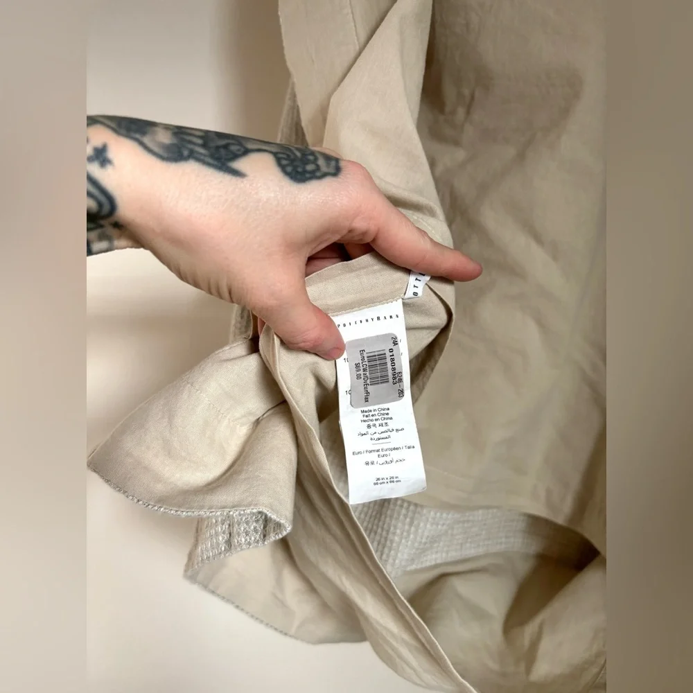 Pottery Barn flax waffle shams in the color “ecru”- linen & cotton blend - Picture 12 of 15